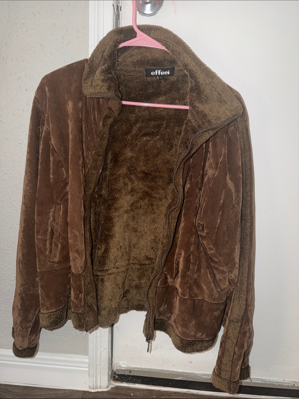 effeci Women’s Brown Faux-Shearling Jacket
